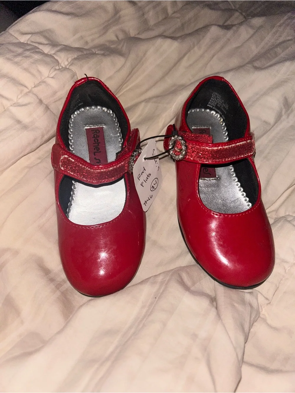 🍄3 for $10🍄 Rachel Shoes Red Patent Mary Jane Dress Shoes with Sparkle Strap
